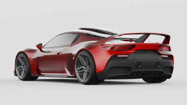 Markasız, jenerik konsept bir arabanın 3 boyutlu çizimi