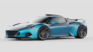 Markasız, jenerik konsept bir arabanın 3 boyutlu çizimi