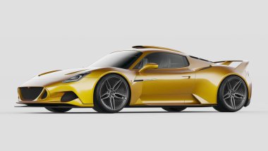 Markasız, jenerik konsept bir arabanın 3 boyutlu çizimi