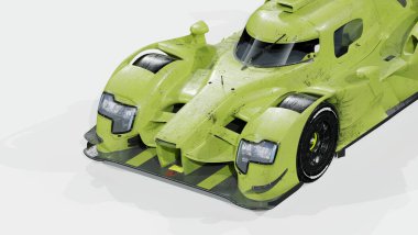 Markasız, jenerik bir yarış arabasının 3 boyutlu çizimi