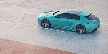 Markasız, jenerik konsept bir arabanın 3 boyutlu çizimi