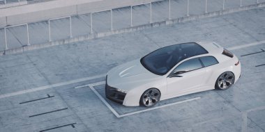 Markasız, jenerik konsept bir arabanın 3 boyutlu çizimi