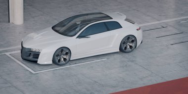 Markasız, jenerik konsept bir arabanın 3 boyutlu çizimi