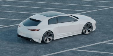 Markasız, jenerik konsept bir arabanın 3 boyutlu çizimi