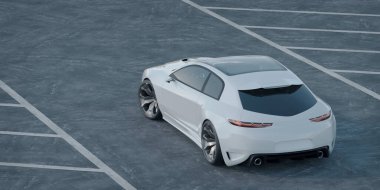 Markasız, jenerik konsept bir arabanın 3 boyutlu çizimi