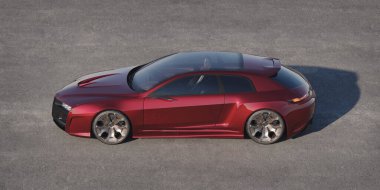 Markasız, jenerik konsept bir arabanın 3 boyutlu çizimi