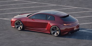 Markasız, jenerik konsept bir arabanın 3 boyutlu çizimi