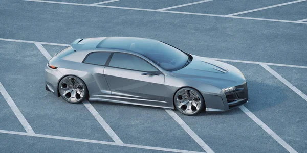 Markasız, jenerik konsept bir arabanın 3 boyutlu çizimi