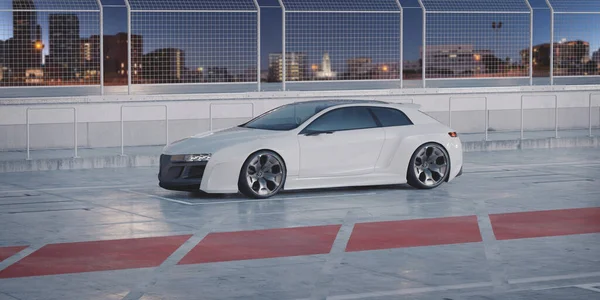 Markasız, jenerik konsept bir arabanın 3 boyutlu çizimi