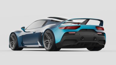 Markasız, jenerik konsept bir arabanın 3 boyutlu çizimi