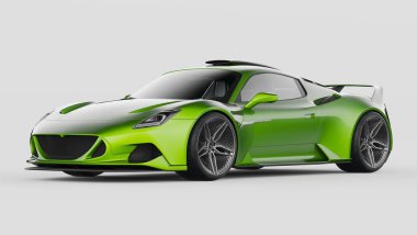 Markasız, jenerik konsept bir arabanın 3 boyutlu çizimi