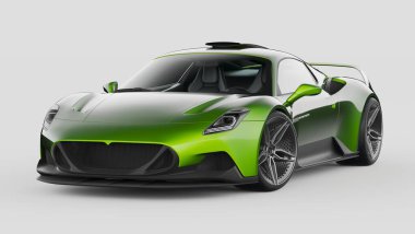 Markasız, jenerik konsept bir arabanın 3 boyutlu çizimi