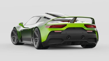 Markasız, jenerik konsept bir arabanın 3 boyutlu çizimi