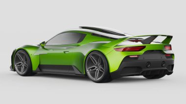 Markasız, jenerik konsept bir arabanın 3 boyutlu çizimi