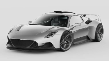 Markasız, jenerik konsept bir arabanın 3 boyutlu çizimi