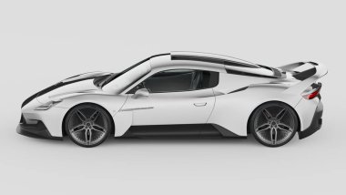 Markasız, jenerik konsept bir arabanın 3 boyutlu çizimi