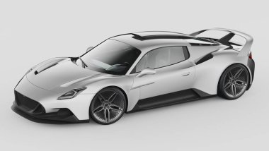 Markasız, jenerik konsept bir arabanın 3 boyutlu çizimi