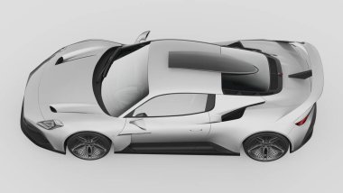 Markasız, jenerik konsept bir arabanın 3 boyutlu çizimi