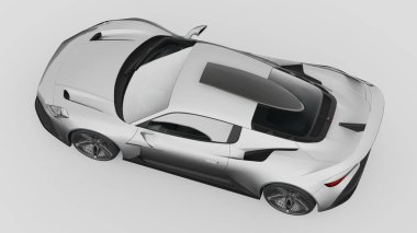 Markasız, jenerik konsept bir arabanın 3 boyutlu çizimi