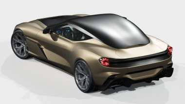 Markasız, jenerik konsept bir arabanın 3 boyutlu çizimi