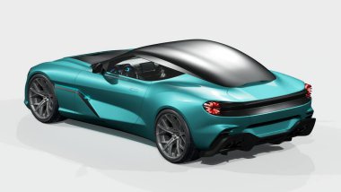 Markasız, jenerik konsept bir arabanın 3 boyutlu çizimi