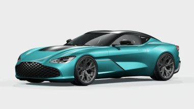 Markasız, jenerik konsept bir arabanın 3 boyutlu çizimi