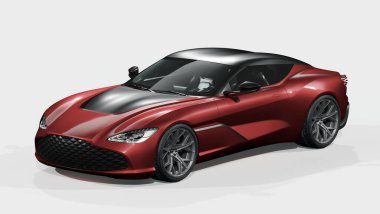 Markasız, jenerik konsept bir arabanın 3 boyutlu çizimi