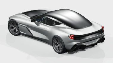 Markasız, jenerik konsept bir arabanın 3 boyutlu çizimi