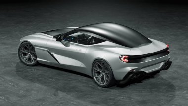 Markasız, jenerik konsept bir arabanın 3 boyutlu çizimi