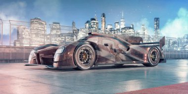 Markasız, jenerik bir yarış arabasının 3 boyutlu çizimi