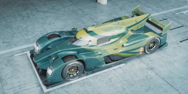 Markasız, jenerik bir yarış arabasının 3 boyutlu çizimi