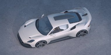 Markasız, jenerik konsept bir arabanın 3 boyutlu çizimi