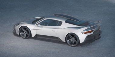 Markasız, jenerik konsept bir arabanın 3 boyutlu çizimi