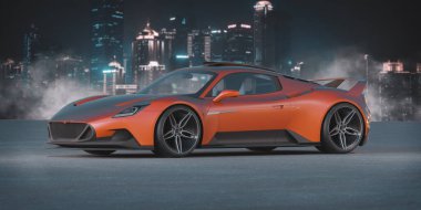 Markasız, jenerik konsept bir arabanın 3 boyutlu çizimi