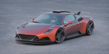 Markasız, jenerik konsept bir arabanın 3 boyutlu çizimi