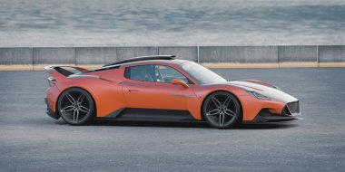 Markasız, jenerik konsept bir arabanın 3 boyutlu çizimi