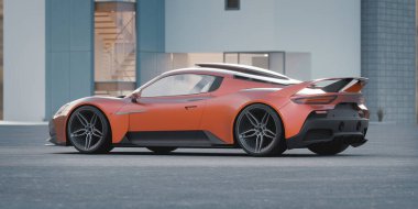 Markasız, jenerik konsept bir arabanın 3 boyutlu çizimi