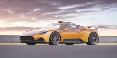 Markasız, jenerik konsept bir arabanın 3 boyutlu çizimi