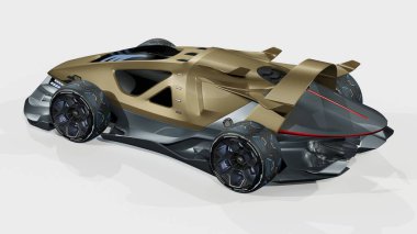 Markasız, jenerik konsept bir arabanın 3 boyutlu çizimi