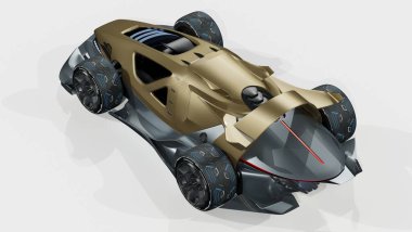 Markasız, jenerik konsept bir arabanın 3 boyutlu çizimi