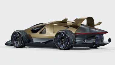 Markasız, jenerik konsept bir arabanın 3 boyutlu çizimi