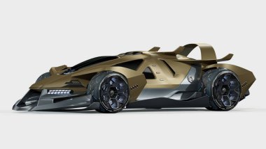 Markasız, jenerik konsept bir arabanın 3 boyutlu çizimi