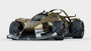 Markasız, jenerik konsept bir arabanın 3 boyutlu çizimi