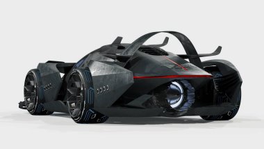 Markasız, jenerik konsept bir arabanın 3 boyutlu çizimi