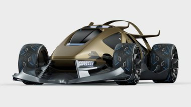 Markasız, jenerik konsept bir arabanın 3 boyutlu çizimi