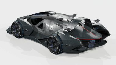 Markasız, jenerik konsept bir arabanın 3 boyutlu çizimi