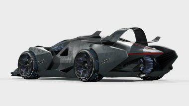 Markasız, jenerik konsept bir arabanın 3 boyutlu çizimi