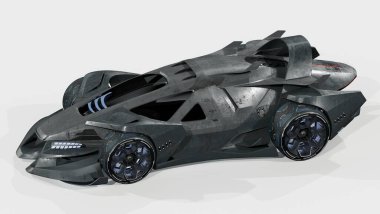 Markasız, jenerik konsept bir arabanın 3 boyutlu çizimi