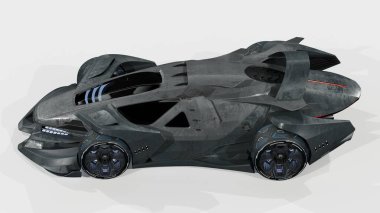 Markasız, jenerik konsept bir arabanın 3 boyutlu çizimi