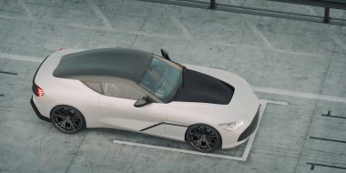 Markasız, jenerik konsept bir arabanın 3 boyutlu çizimi